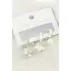 3 Adet Çiçek İnci Zirkon Taşlı Küpe
