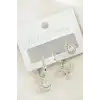 3 Adet Damla Zirkon Taşlı Küpe