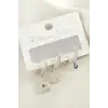 3 Adet Göz Zirkon Taşlı Küpe