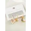 3 Adet Hilal Zirkon Taşlı Küpe