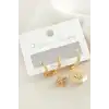 3 Adet Yıldız Zirkon Taşlı Küpe