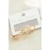 3 Adet Yıldız Zirkon Taşlı Küpe