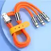 3 in 1 Type-C + Micro Usb + Lightning Hızlı Şarj Kablosu Silikon Kablo 1 Metre Opp Ambalaj
