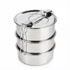 3lü Metal Sefer Tası - Paslanmaz Çelik - 16 cm