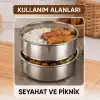 3lü Metal Sefer Tası - Paslanmaz Çelik - 16 cm