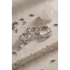 3 lü Set Gümüş Renk Zirkon Taşlı Kelebek Model Küpe