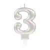 3 Rakam Mum Gümüş Renk Bx40