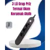 3 USB Çıkışlı Hızlı Şarjlı Anahtarlı Üçlü Priz