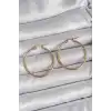316 Çelik Gold Renk 33 mm Kadın Halka Model Kadın Küpe