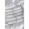 316 Çelik Gümüş Renk 63 mm Halka Model Kadın Küpe
