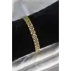 316L Çelik 7 mm Kalınlıkta Gold Renkli Erkek Bileklik