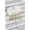 316L Çelik Gold Renk 6lı Set Charmlı Kadın Küpe