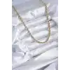 316L Çelik Gold Renk 60 cm Burgu Model Kadın Kolye