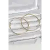 316L Çelik Gold Renk 60 mm Halka Kadın Küpe