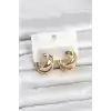316L Çelik Gold Renk Asimetrik Halka Model Kadın Küpe