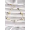 316L Çelik Gold Renk Baby Boy Yonca Model Kadın Bileklik
