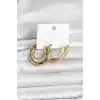 316L Çelik Gold Renk Bambu Model Halka Kadın Küpe