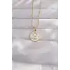 316L Çelik Gold Renk Beyaz Mineli Karışık Figürlü Tarot Kolye