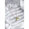 316L Çelik Gold Renk Bubble T Harf Model Kadın Kolye
