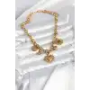 316L Çelik Gold Renk Charmlı Model Kadın Kolye