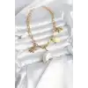 316L Çelik Gold Renk Deniz Kabuğu Charmlı Kadın Kolye