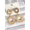 316L Çelik Gold Renk Güneş Model Kadın Küpe