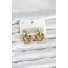 316L Çelik Gold Renk Halka Model Kadın Küpe