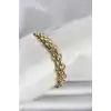 316L Çelik Gold Renk Hasır Zincir Model Kadın Bileklik