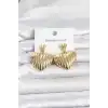 316L Çelik Gold Renk Kalp Model Kadın Küpe