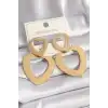 316L Çelik Gold Renk Kalp Model Kadın Küpe
