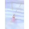 316L Çelik Gold Renk Kristal Pembe Taş Model Kadın kolye