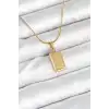316L Çelik Gold Renk Külçe Altın Model Kolye