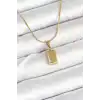 316L Çelik Gold Renk Mini Külçe Altın Model Kolye
