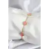 316L Çelik Gold Renk Pembe Baby Boy Yonca Kadın Bileklik
