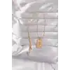 316L Çelik Gold Renk Pembe Mineli El Figür Tarot Kolye