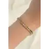 316L Çelik Gold Renk Renkli Su Yolu Tasarımlı Bileklik