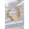 316L Çelik Gold Renk Reşat Altın Model Samanyolu Kadın Bileklik