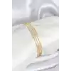 316L Çelik Gold Renk Simli Model Ajda 65 mm Kadın Bileklik