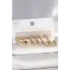 316L Çelik Gold Renk Üçgen Halka Model Kadın Küpe Seti