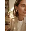 316L Çelik Gold Renk Vintage 3D Dalgalı Model Küpe