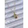 316L Çelik Gold Renk Zirkon Taşlı Kadın Kolye