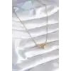 316L Çelik Gold Renk Zirkon Taşlı Model Kadın Kolye