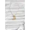 316L Çelik Gold Zirkon Taşlı Deniz Tema Charmlı Kadın Kolye