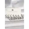 316L Çelik Gümüş Renk Kalp Model Kadın Küpe Seti