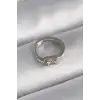 316L Çelik Gümüş Renk Kare Zirkon Taşlı Tragus Piercing