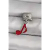 316L Çelik Gümüş Renk Kırmızı Nota Model Nomination Charm