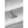 316L Çelik Gümüş Renk Mavi Zirkon Taşlı Tragus Piercing