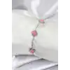 316L Çelik Gümüş Renk Pembe Baby Boy Yonca Kadın Bileklik