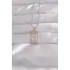 316L Çelik Gümüş Renk Pembe Mineli Ay Figür Tarot Kolye