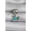 316L Çelik Gümüş Renk Sallantı Mavi Balina Model Nomination Charm